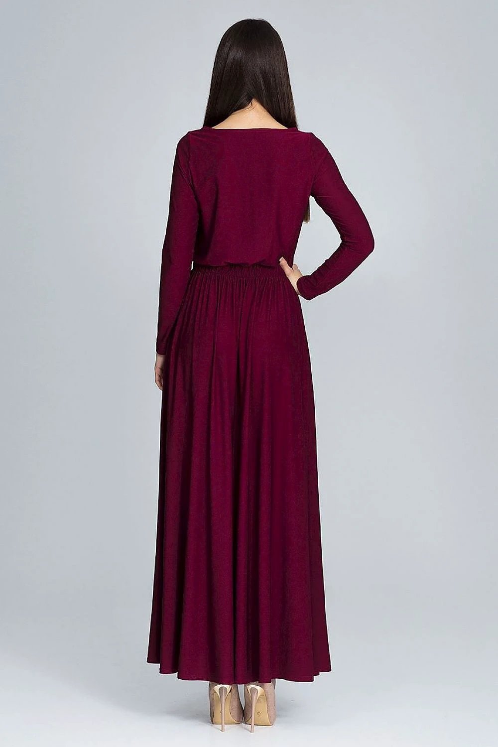 Figl Daydress Model 116268 - Flowy Long Sleeve Maxi Dress for Elegant Comfort and Style by Figl
