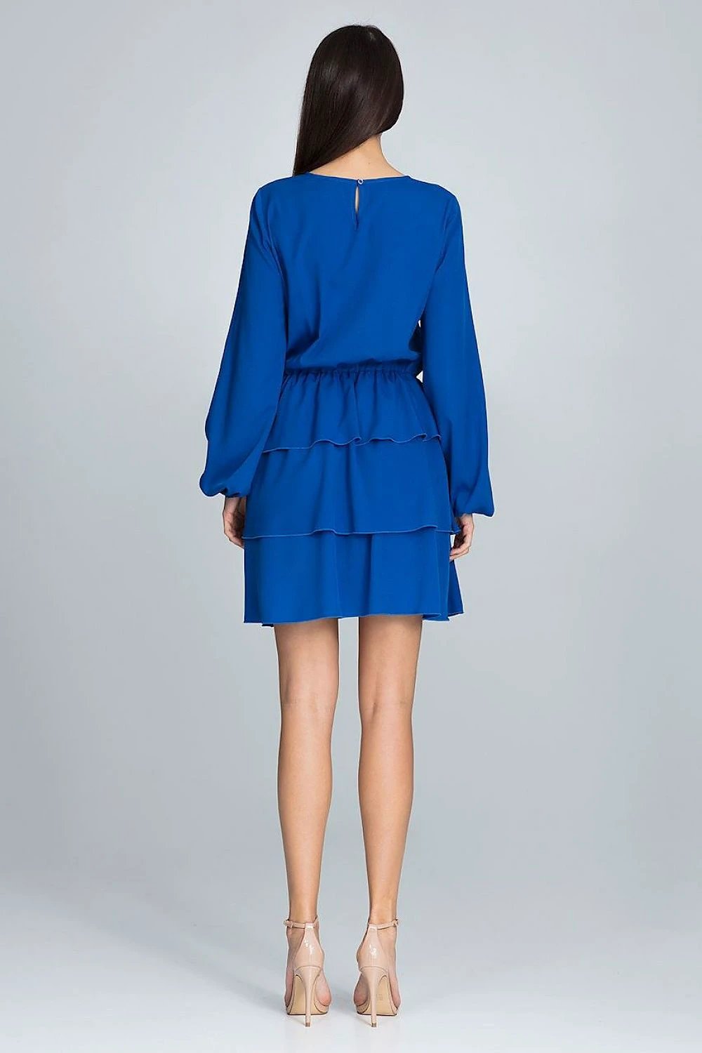 Figl Women's Daydress Model 116343 - Elegant Long-Sleeved Dress with Ruffles, Waist Crease and Feminine Silhouette by Figl