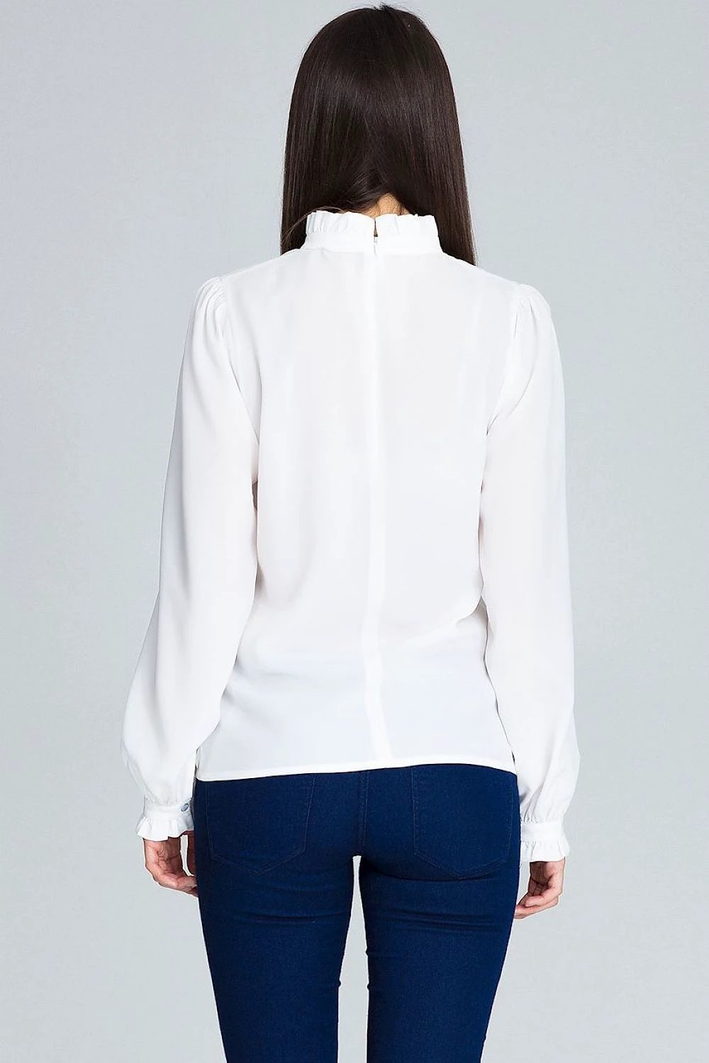 Figl Blouse Model 116364 - Elegant Women's Long Sleeve Blouse with Pleated Sleeves and Smooth Fabric for Everyday Wear by Figl