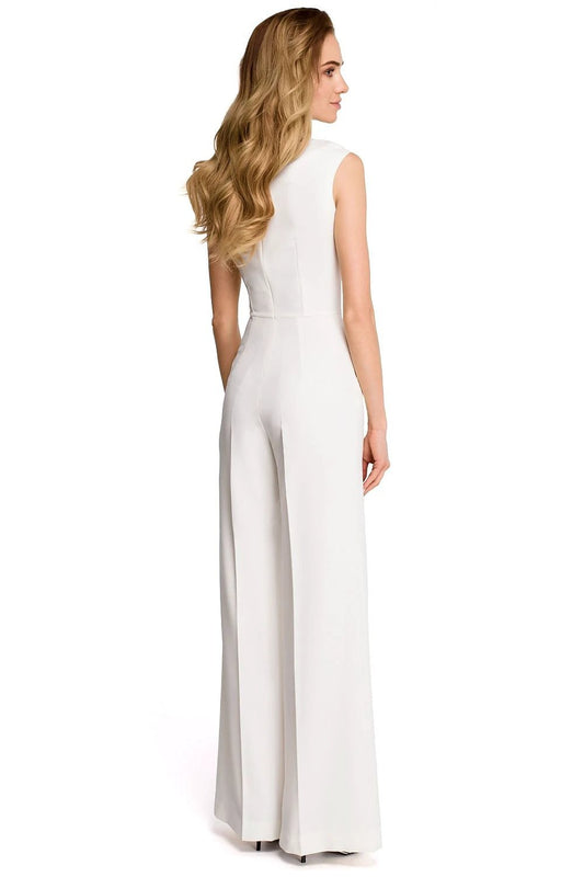 Stylove Women's Jumpsuit - Draped Top, Fitted Waist, Wide Legs for Versatile Wear and Confidence by Stylove