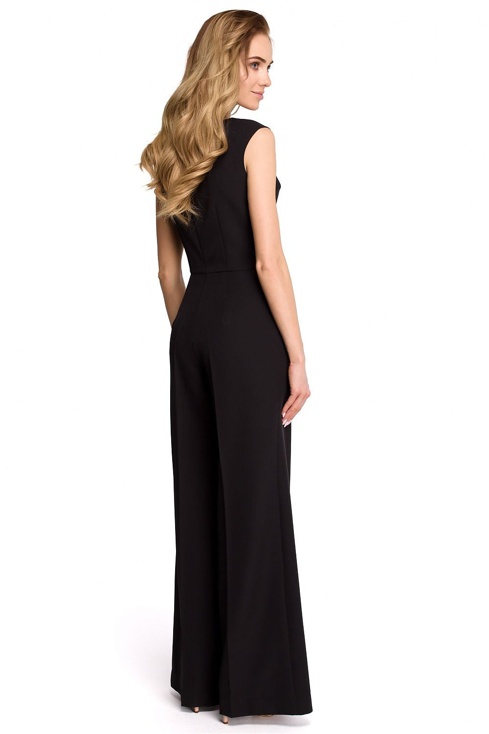 Stylove Women's Jumpsuit - Draped Top, Fitted Waist, Wide Legs for Versatile Wear and Confidence by Stylove
