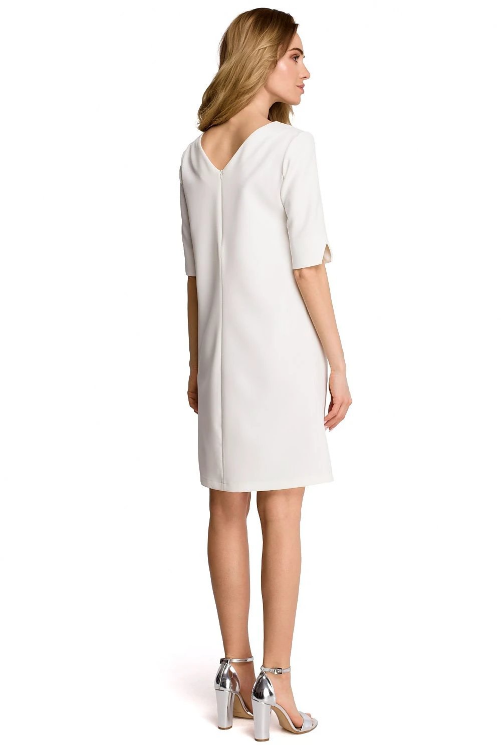Stylove Daydress Model 116642 - Elegant Minimalist Design with Back Neckline and Delicate Sleeves by Stylove