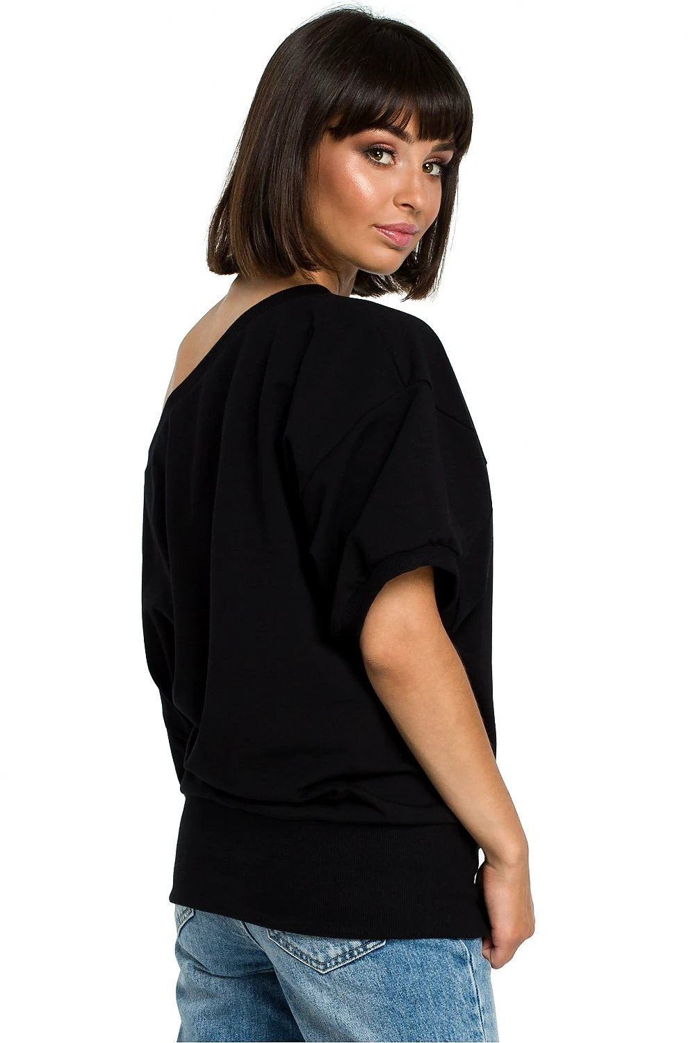 BeWear Oversized Sweatshirt - Soft Ribbed Hem Cotton Blend for Everyday Comfort by BeWear