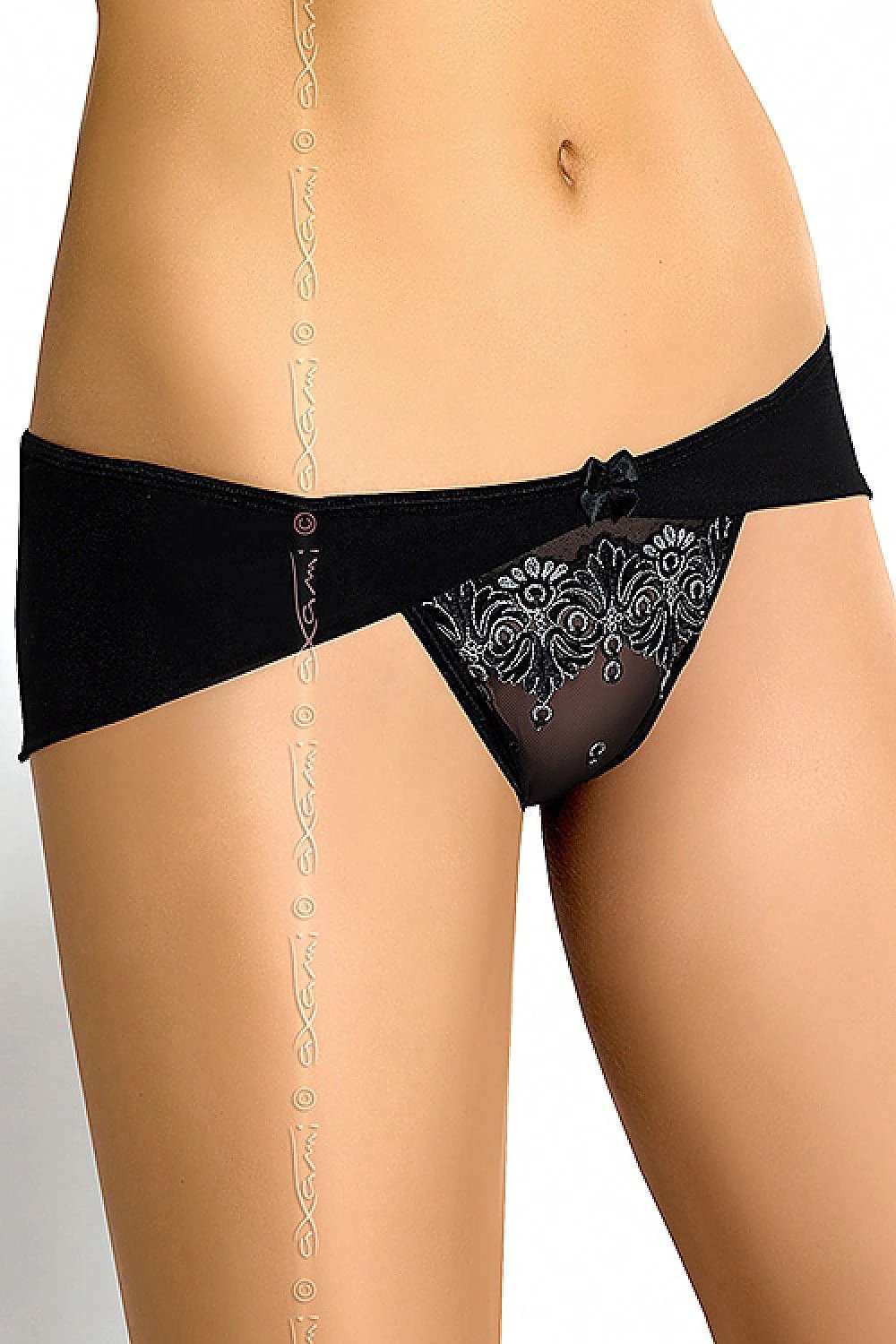Axami Black Bell V-5133 Women's Panties - Luxurious Microfiber with Lace and Tulle Comfort by Axami