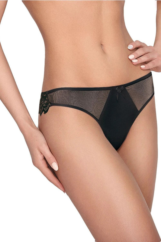 Ewana T-Backs - Delicate Elastic Lace Hem Panties in Camouflage, White, and Black by Ewana