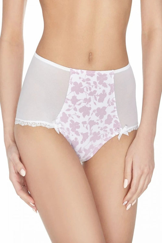 Ewana High-Waist Women's Panties - Stylish Floral Black and Red with Tulle Sides for Comfort by Ewana