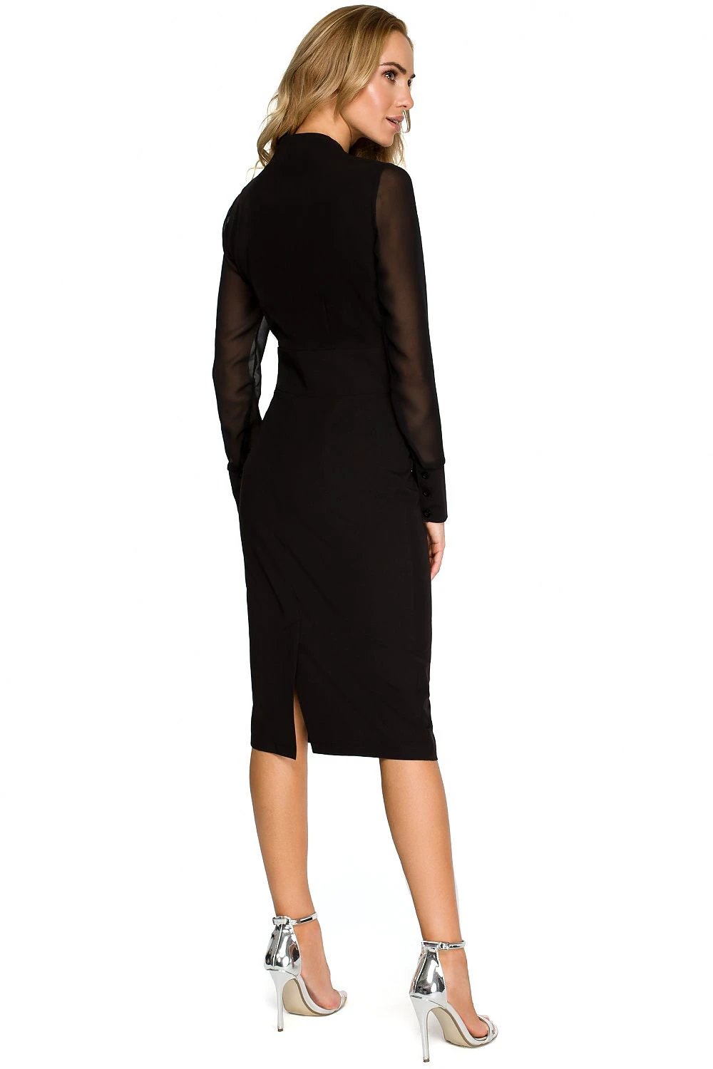 Stylove Women's Cocktail Dress - Tailored V-Neck with Long Chiffon Sleeves and Flattering Fit by Stylove