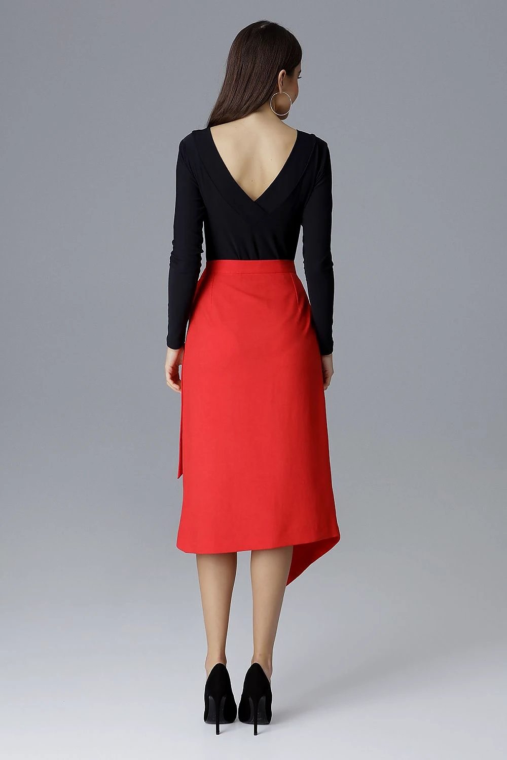 Figl Women's Asymmetrical Skirt - Stylish Waist Tie Design with 100 Percent Polyester for Versatile Outfits by Figl