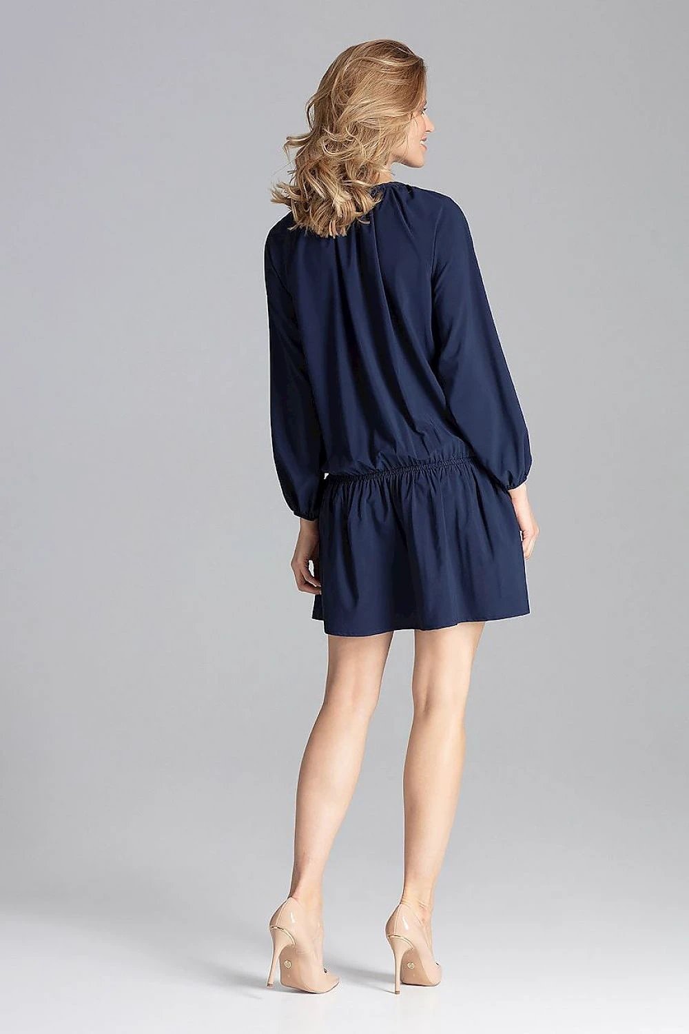 Figl Women's Daydress Model 129759 - Comfortable Loose-Fit Long Sleeve Dress With Elastic Waist And Hips by Figl