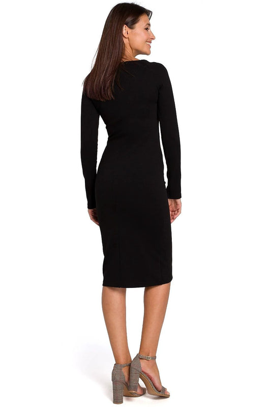 Stylove Daydress Model 130431 - Feminine Knitted Knee Length Cotton Polyester Blend Dress by Stylove