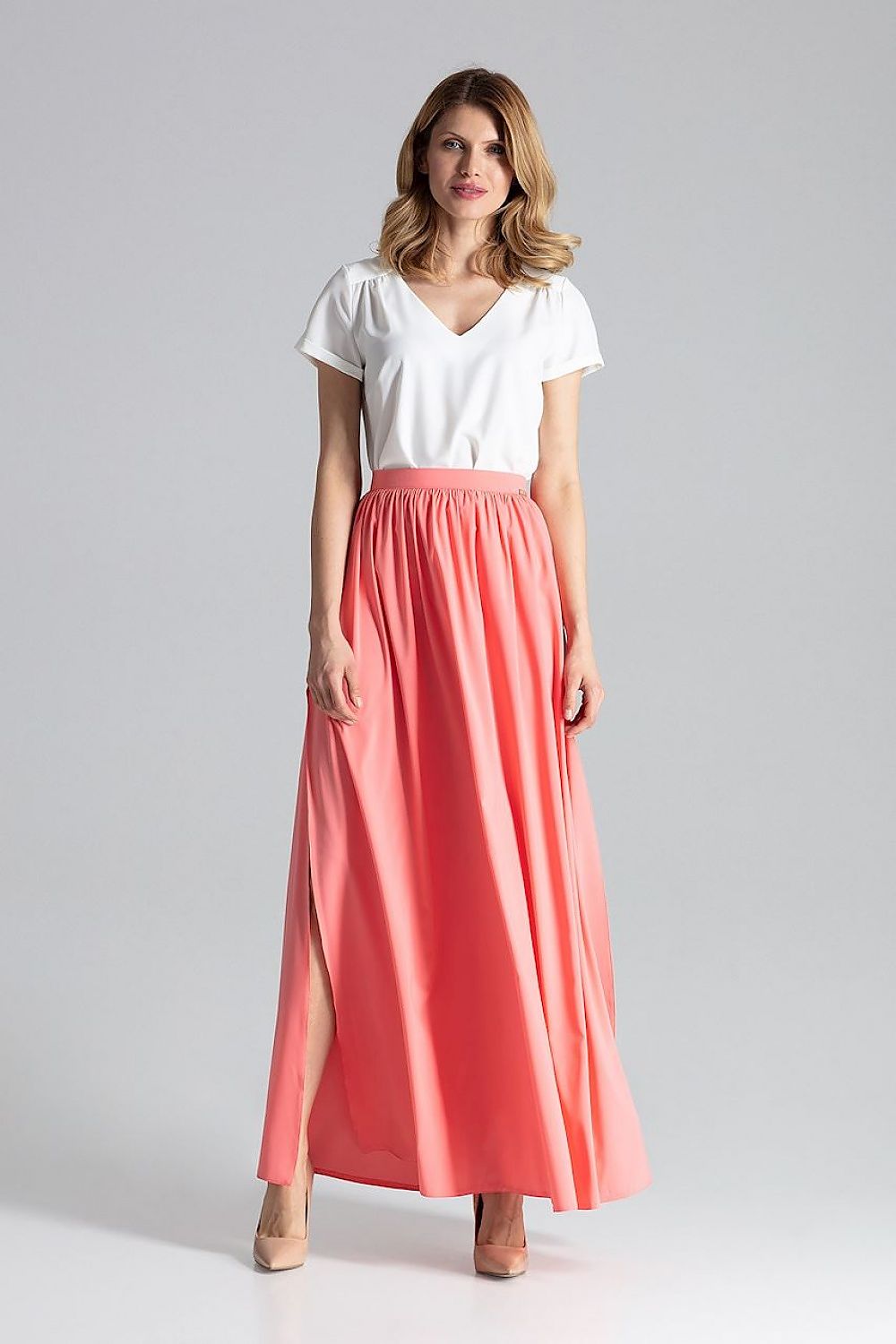 Figl Women's Flowy Long Wide Skirt - Featuring Side Slits and Stretch Polyester Fabric for Comfort by Figl