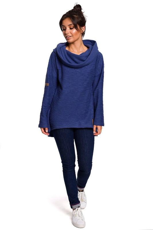 BeWear Cozy Cotton Sweatshirt With Hood - Asymmetrical Cut, Pockets, and Ultimate Warmth by BeWear