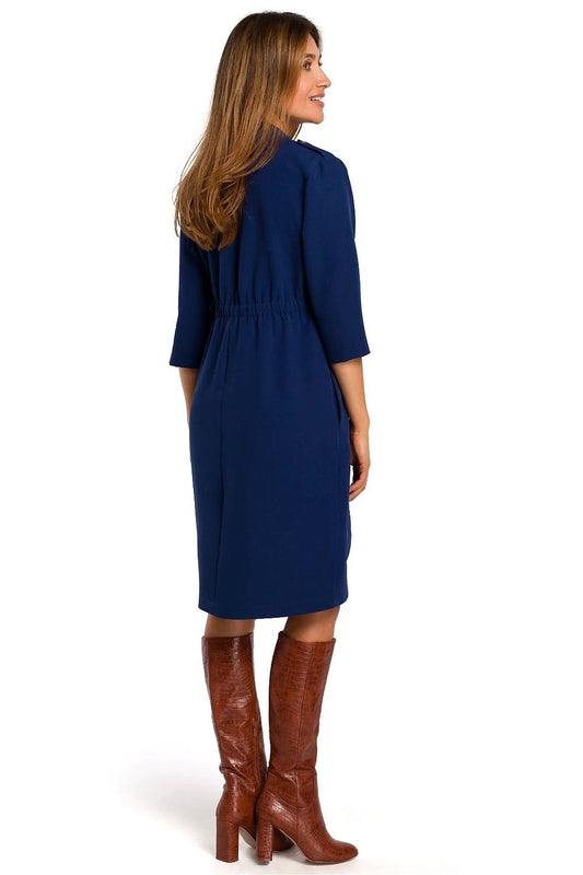 Stylove Daydress Model 135945 - Elegant Women's Dress With Jacket Cut And Concealed Pleat by Stylove