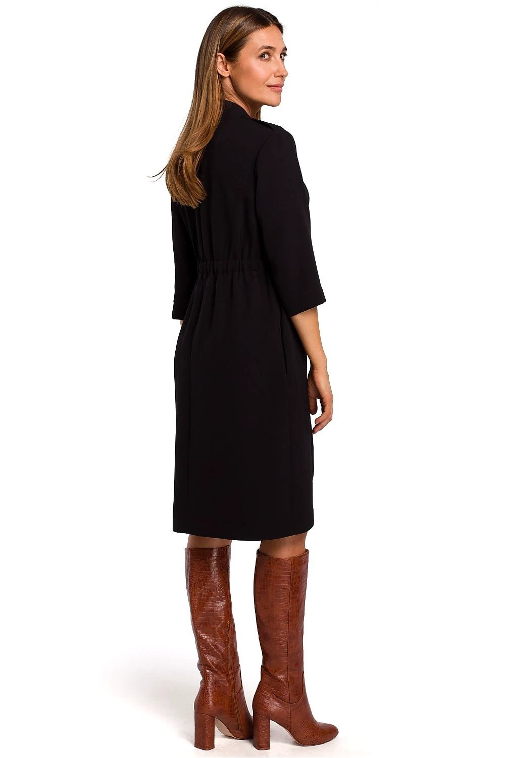 Stylove Daydress Model 135945 - Elegant Women's Dress With Jacket Cut And Concealed Pleat by Stylove