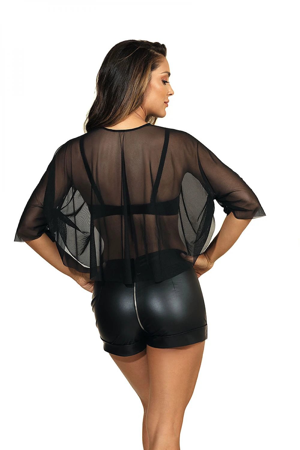Axami Sexy Shirt - Stunning 3/4 Sleeve Tulle Design for Sensual Lingerie Enhancement by Axami