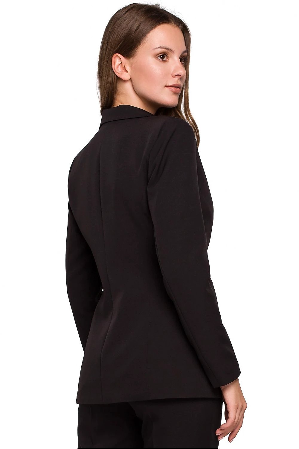 Makover Black Slim-Fit Lined Jacket with One Button Closure - Slim Your Silhouette for Versatile Outfits by Makover