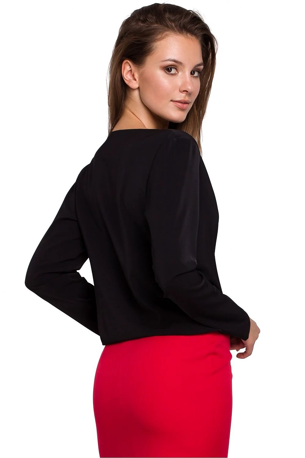 Makover Black Women's Blouse with Envelope Cut - Lightweight Versatile Design for Elegant and Casual Wear by Makover