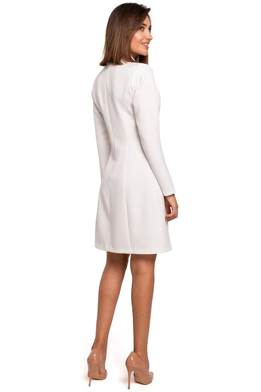 Stylove Daydress Model 141949 - Minimalist Feminine Jacket Cut Dress with Button Closure and Stretch Fabric by Stylove