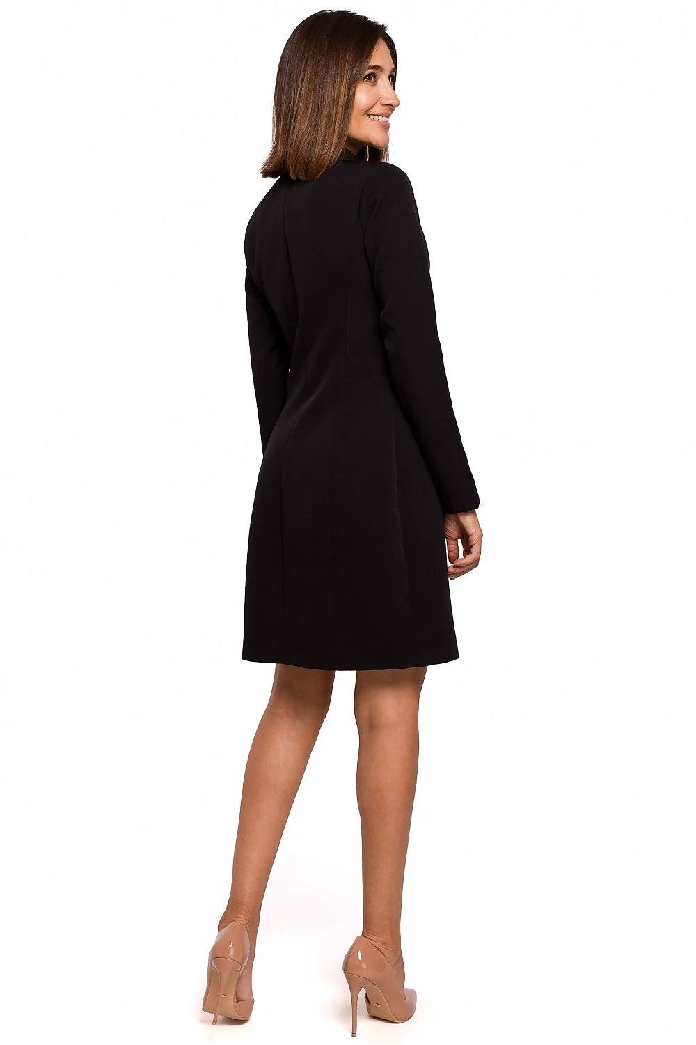 Stylove Daydress Model 141949 - Minimalist Feminine Jacket Cut Dress with Button Closure and Stretch Fabric by Stylove
