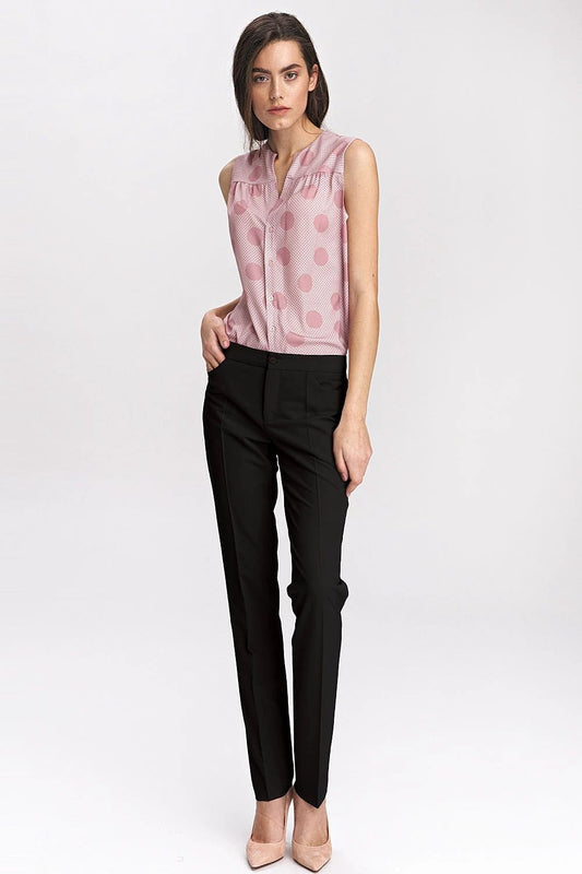 Nife Women's Classic Black Trousers Model 142057 - Tailored Fit and Comfortable Viscose Material for Office Wear by Nife