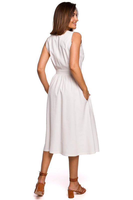 Stylove Daydress Model 144837 - Stylish Flared Below-Knee Women's Dress in Viscose Blend by Stylove
