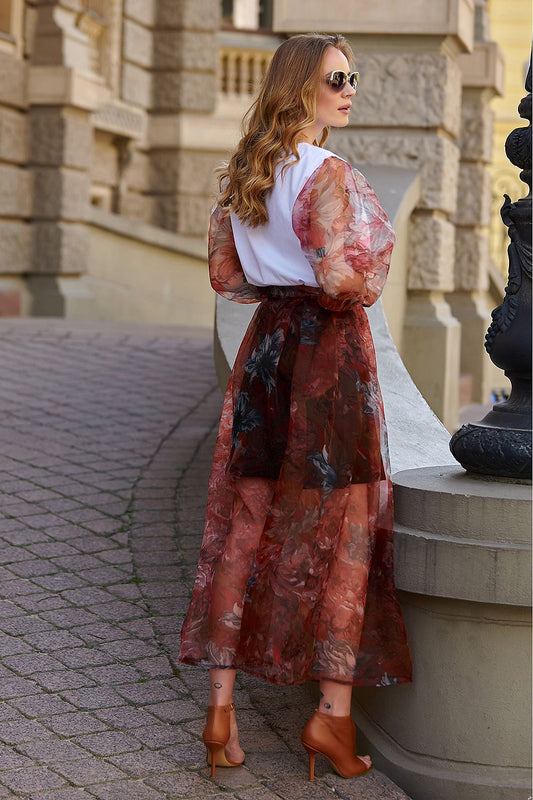 Long skirt model 145582 Makadamia