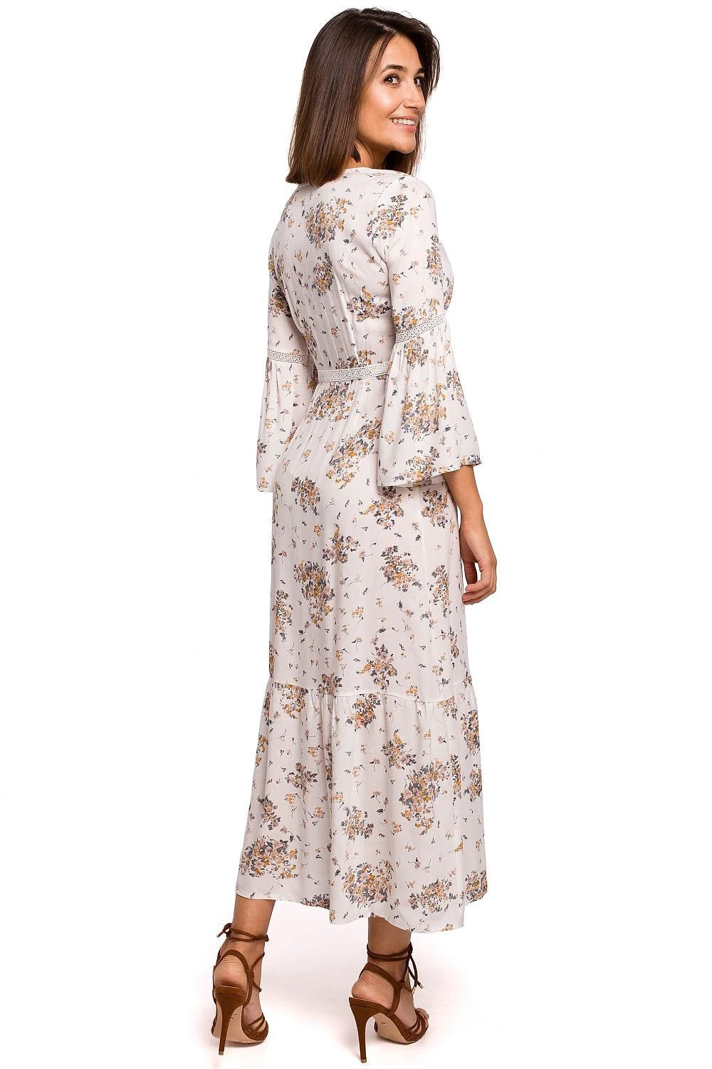 Stylove Boho Maxi Daydress with Lace Inserts and Flared Skirt - Romantic Style by Stylove