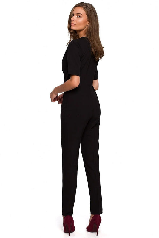 Stylove Fitted Jumpsuit Model 149229 - Asymmetrical Envelope Neckline for Glamorous Outfits and Comfortable Fit by Stylove