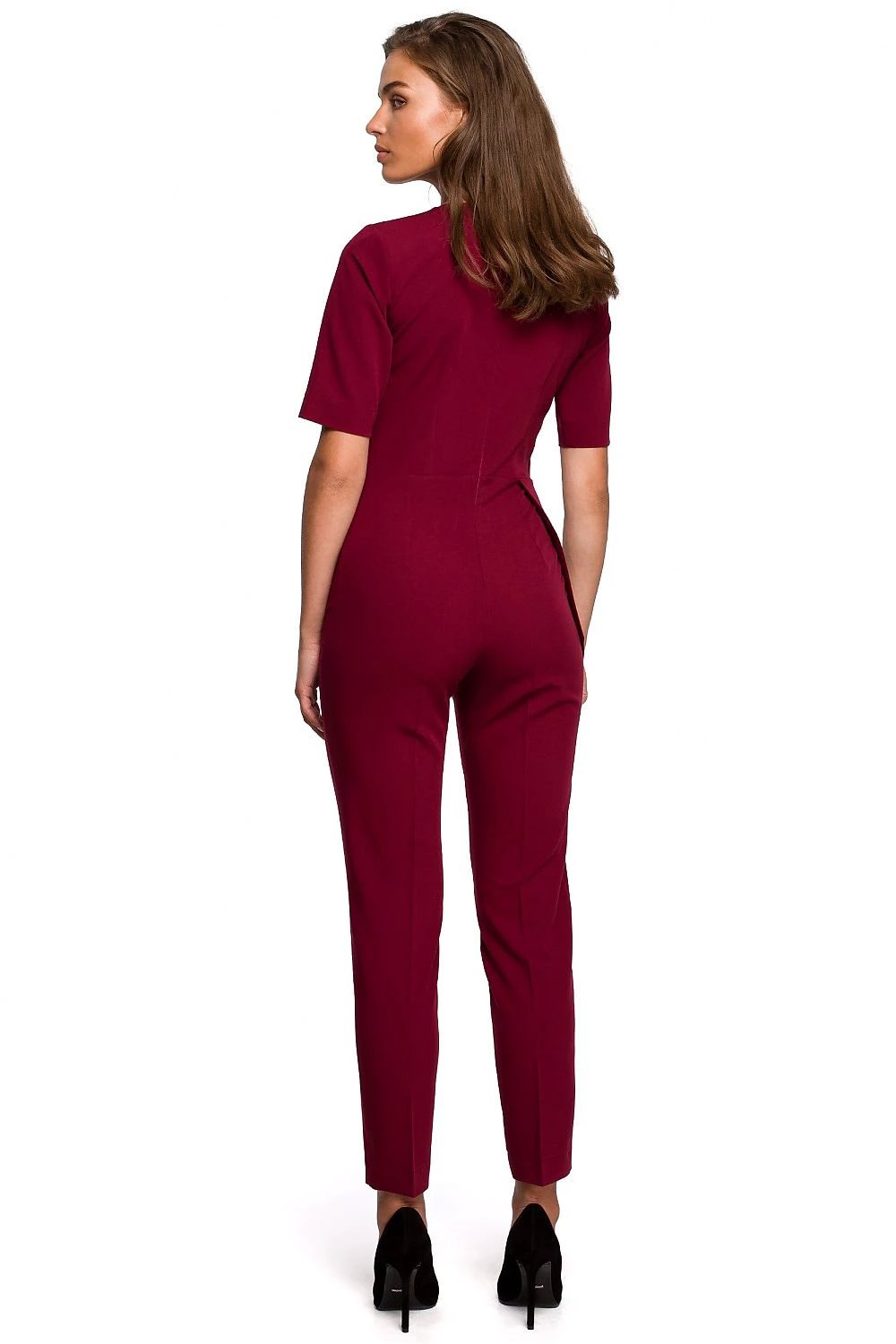 Stylove Fitted Jumpsuit Model 149229 - Asymmetrical Envelope Neckline for Glamorous Outfits and Comfortable Fit by Stylove