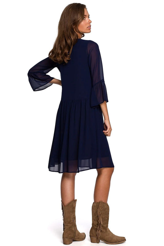 Stylove Women's Chiffon Cocktail Dress Model 149247 - Lightweight Fabric with Feminine Frill by Stylove