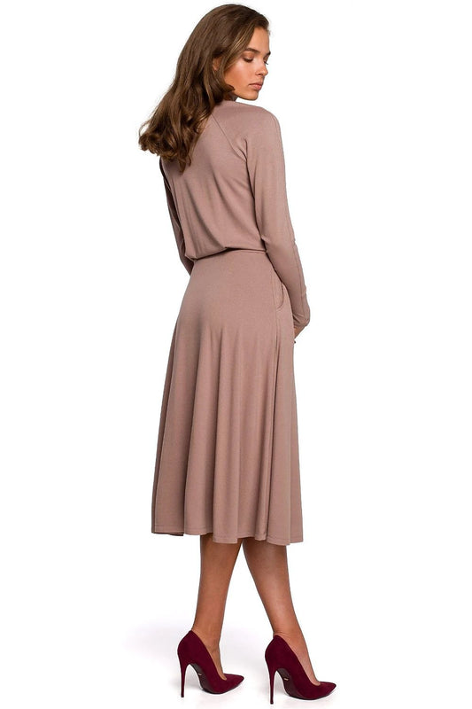 Stylove Daydress Model 149252 - Comfortable Loose Fit Viscose Knit Dress With Elegant Slit For Everyday Wear by Stylove
