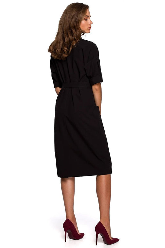 Stylove Daydress Model 149267 - Comfortable Elegant Dress with Pockets and Adjustable Belt by Stylove