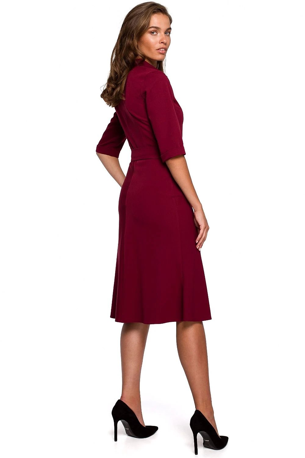 Stylove Daydress Model 149267 - Comfortable Elegant Dress with Pockets and Adjustable Belt by Stylove