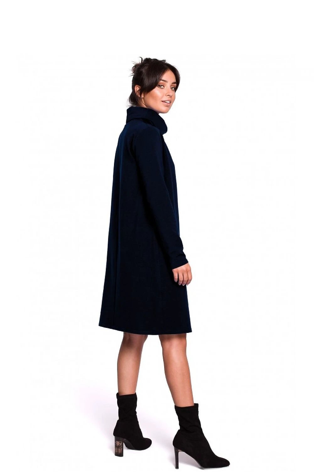 BeWear Daydress 134533 - Comfortable Cotton Spandex Long Sleeve Casual Dress with High Collar and Modern Design by BeWear