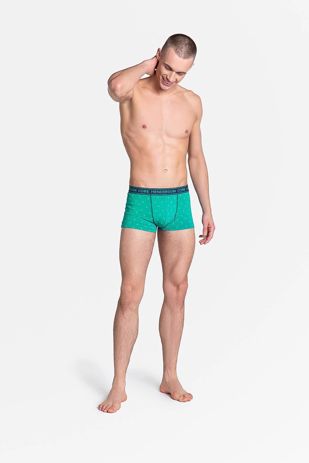 Henderson Men's Green And Navy Blue 2-Pack Boxer Shorts - Soft Cotton Blend For Comfortable Everyday Wear by Henderson