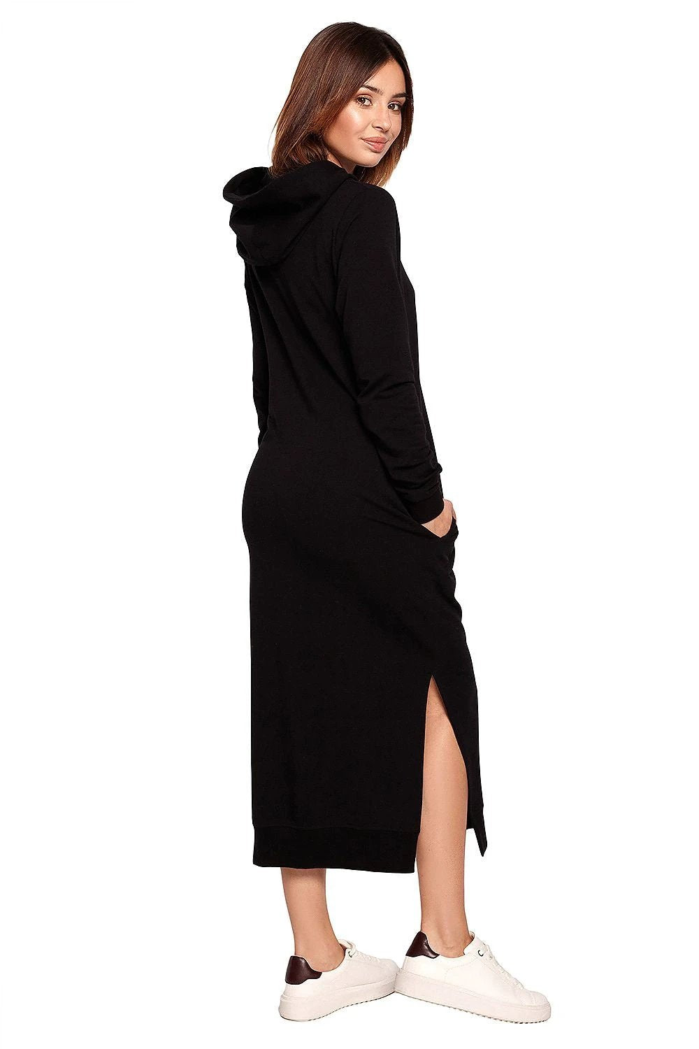 BeWear Daydress Model 152964 - Versatile Comfortable Hooded Knit Straight Cut Dress for All Seasons by BeWear