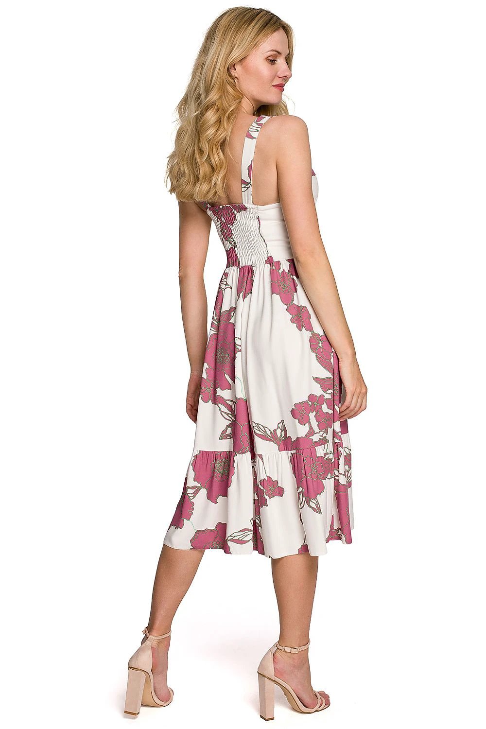 Makover Women's Daydress 153800 - Comfortable Midi Length with Elastic Fit, Leg Slit and 100% Viscose Fabric by Makover