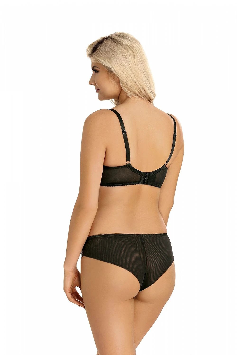 Embroidered Microfiber Briefs – Black