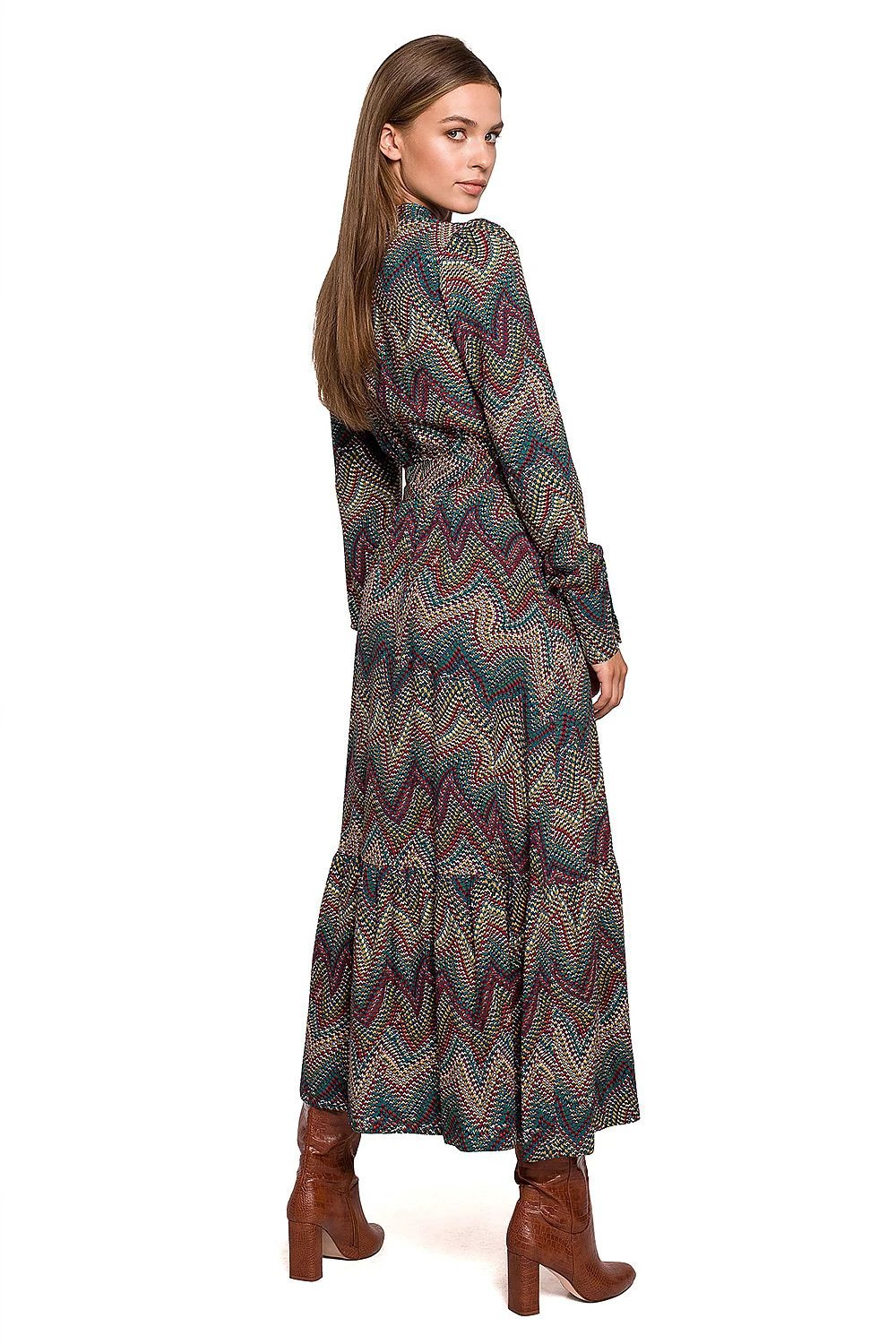 Stylove Daydress Model 158454 - Elegant Aztec Pattern Maxi Dress With Elastic Waistband For Comfort And Style by Stylove