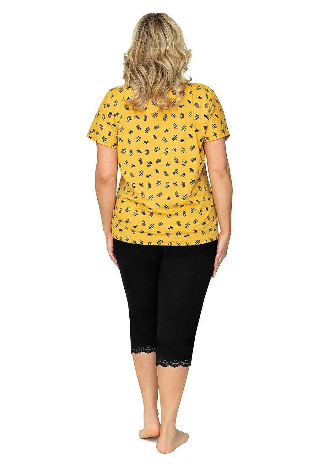Donna Women's Plus Size Pajamas Queen 3/4 - Soft Viscose Comfortable Lace Design Set by Donna