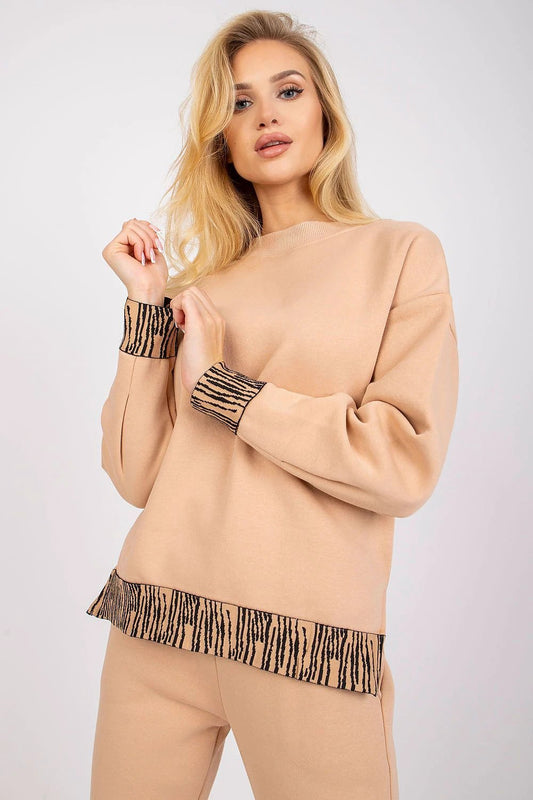 Fancy Tracksuit Set - Comfortable Cotton 65% Spandex 35% Blend with Pockets and Wide Waistband for Women S/M by Fancy