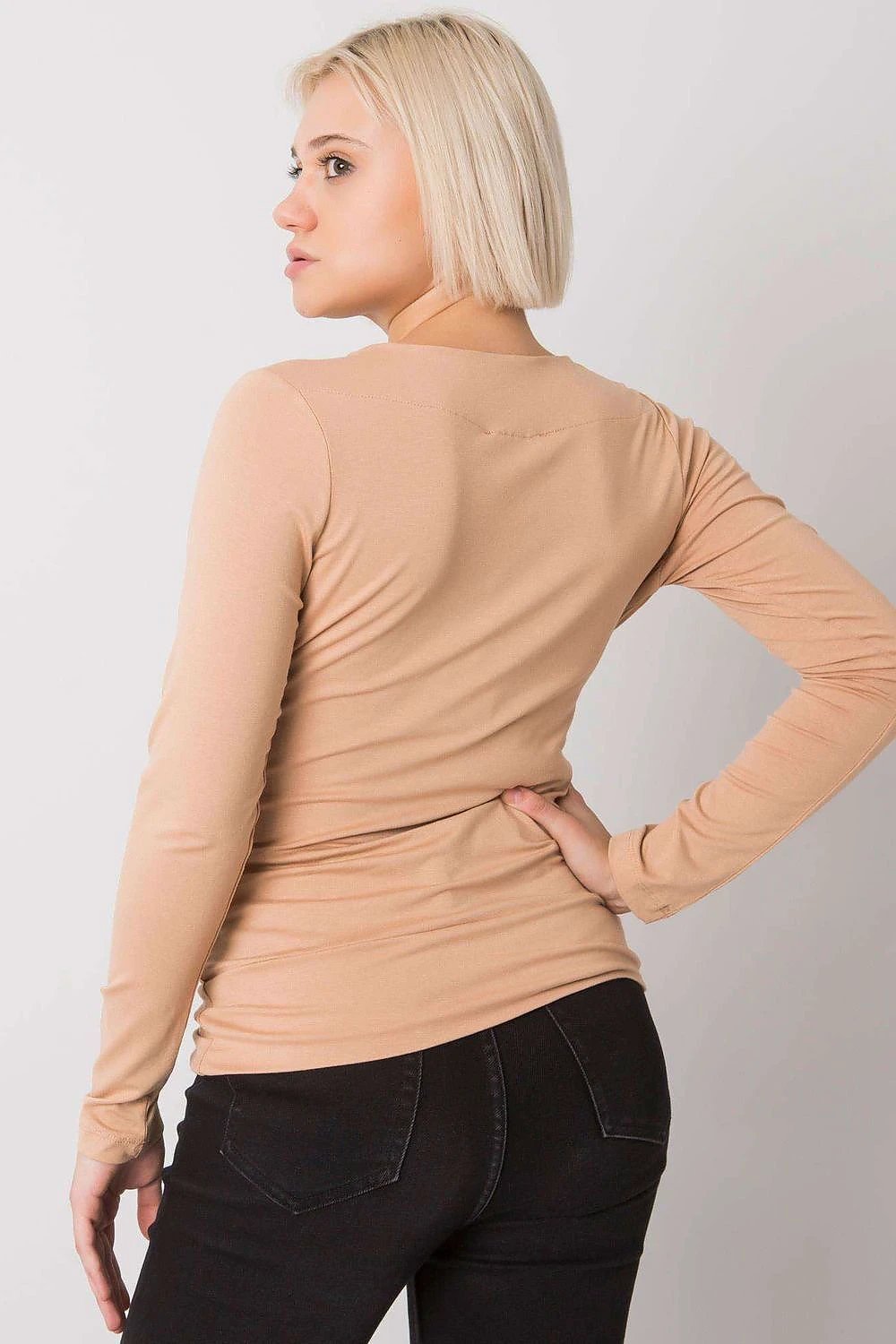 Fancy Long Sleeve Blouse Model 162079 - Envelope Front Design in 95% Viscose for Versatile Occasions by Fancy