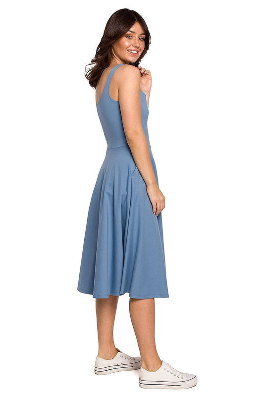 BeWear Daydress 163182 - Lightweight Cotton Spandex Summer Dress with Pockets and Flared Bottom by BeWear