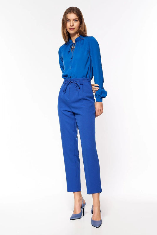 Nife Women's Paperbag Straight Leg Trousers - Comfortable Spring Style with Polyester Blend by Nife