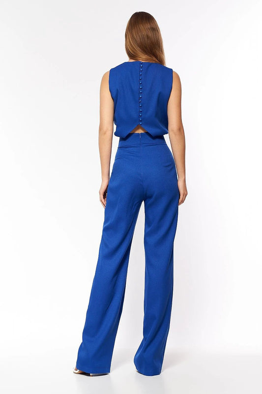 Nife Model 164550 Feminine Jumpsuit - Emphasizes Waist, Lengthens Legs With Elegant Back Design by Nife