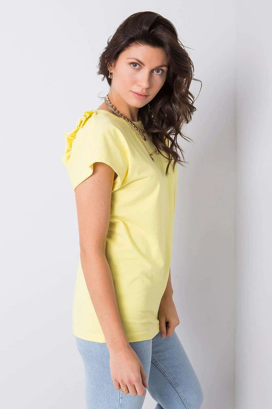 Fancy Women's Blouse - Soft Cotton Blend with Deep Back Cut-Out and Frill Design by Fancy