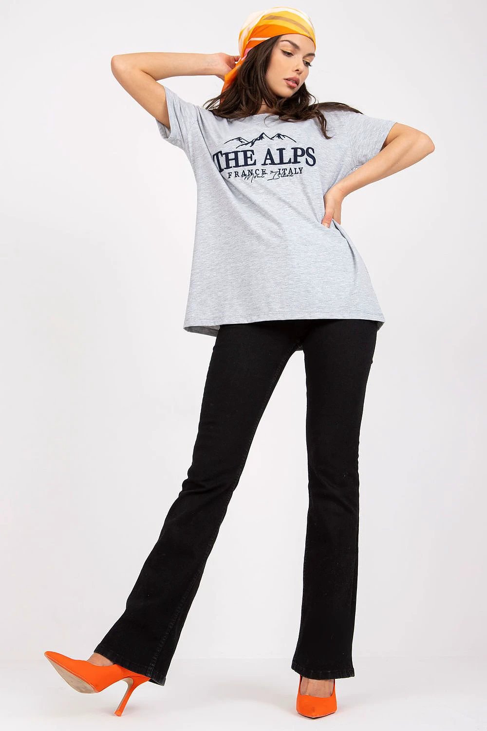 Fancy Comfortable T-Shirt - Straight Cut Short Sleeves with Front Embroidery and 95% Cotton Blend for All-Day Comfort by Fancy