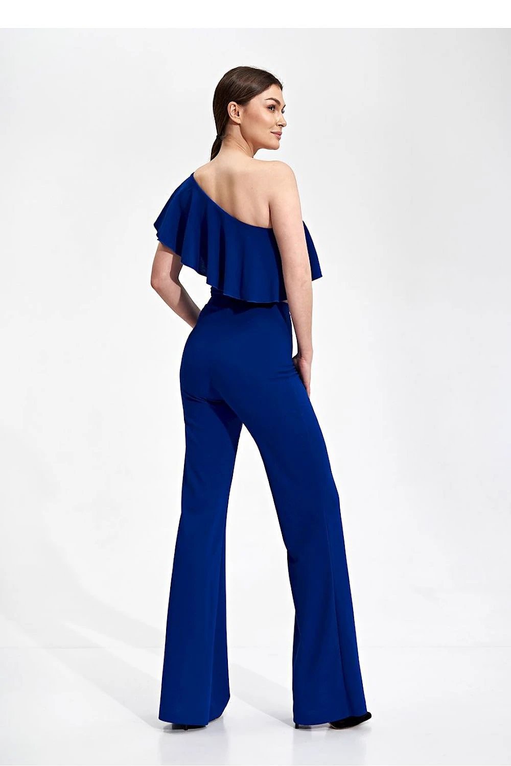 Figl Women's Bell-Bottom Stretch Trousers - Comfortable Polyester Spandex Fabric with Wide Waistband by Figl