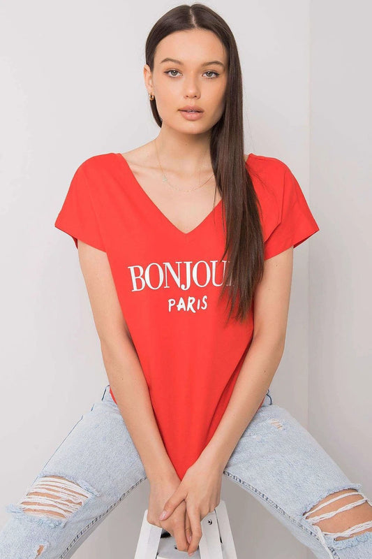 Fancy T-Shirt - Soft 100% Cotton with Heart-Shaped Neckline and Decorative Inscription by Fancy