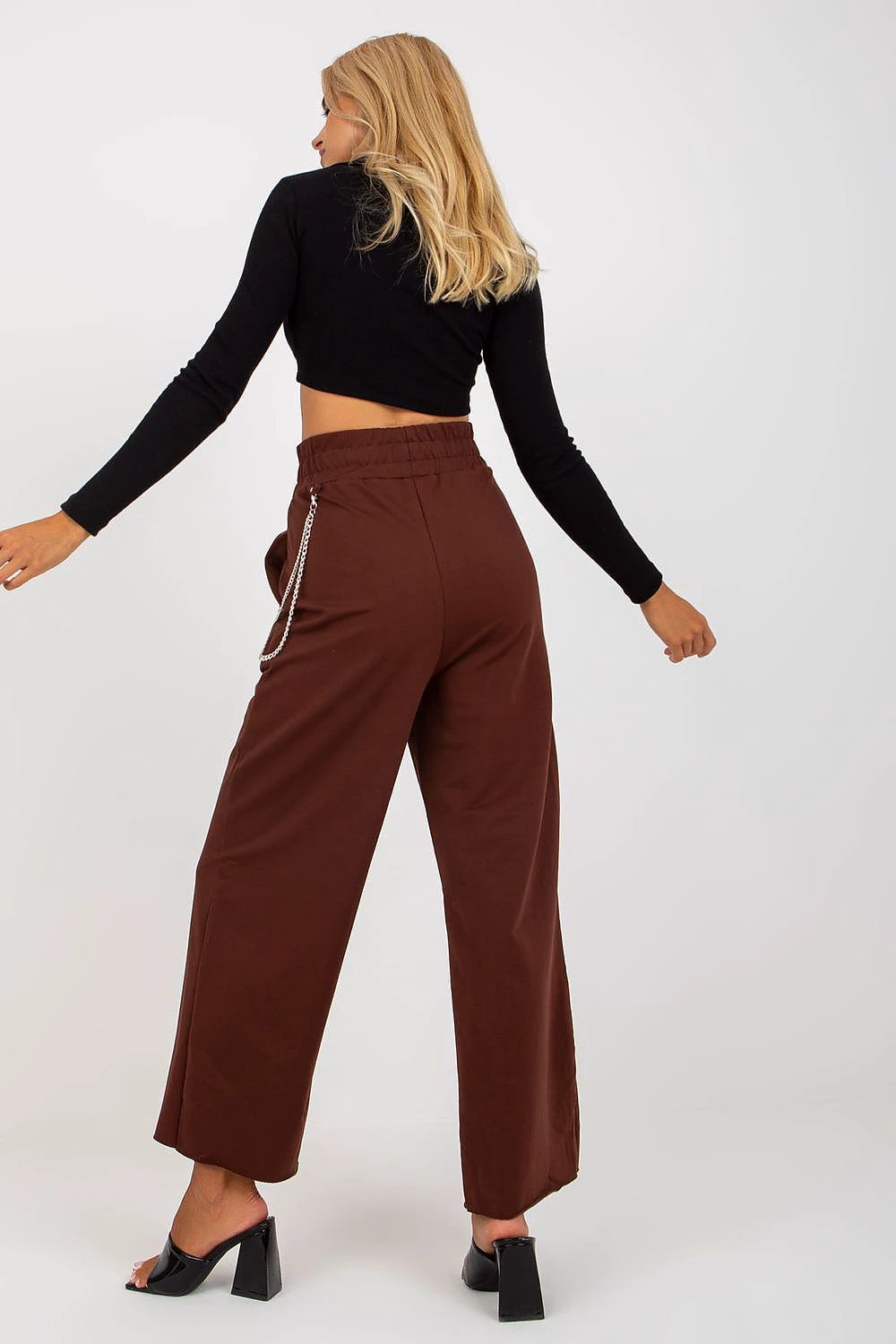 Fancy Women's Wide Leg Sweatpants - Elastic Waistband with Detachable Chain by Fancy